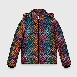 Зимняя куртка для мальчика Разноцветная чешуя дракона