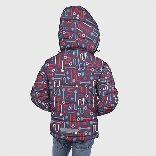 Зимняя куртка для мальчика Геометрические детальки / 3D-Красный – фото 4