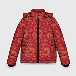 Зимняя куртка для мальчика Dragon red pattern