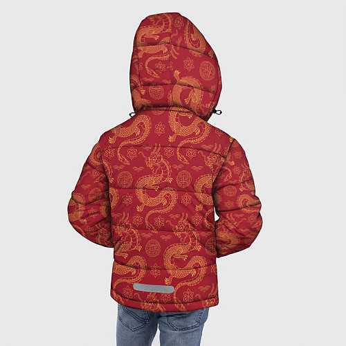 Зимняя куртка для мальчика Dragon red pattern / 3D-Черный – фото 4