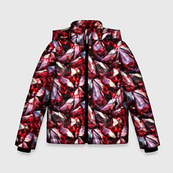 Куртка зимняя для мальчика Рубиновый паттерн, цвет: 3D-черный