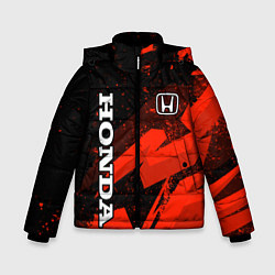 Куртка зимняя для мальчика Honda - красная абстракция, цвет: 3D-черный
