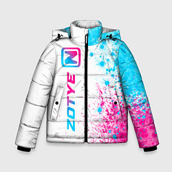 Куртка зимняя для мальчика Zotye neon gradient style: по-вертикали, цвет: 3D-черный