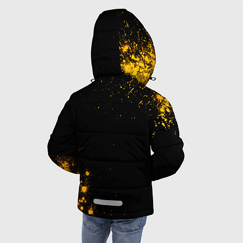 Зимняя куртка для мальчика Danganronpa - gold gradient: надпись, символ / 3D-Черный – фото 4