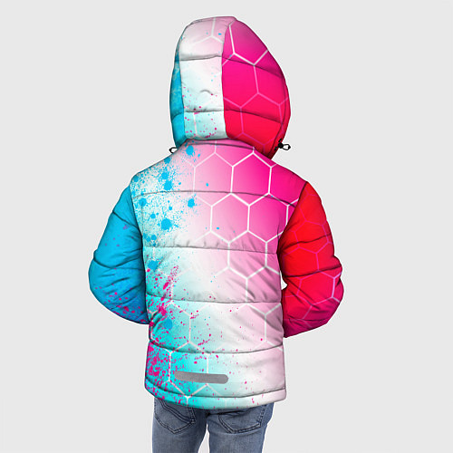 Зимняя куртка для мальчика Hitman neon gradient style: по-вертикали / 3D-Черный – фото 4