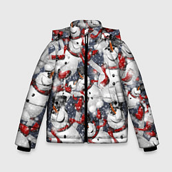 Зимняя куртка для мальчика Зимний паттерн со снеговиками