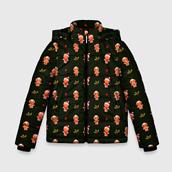 Куртка зимняя для мальчика Christmas cockies pattern, цвет: 3D-черный