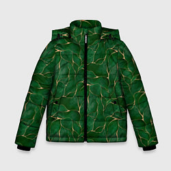 Зимняя куртка для мальчика Зеленый камуфляж с золотом