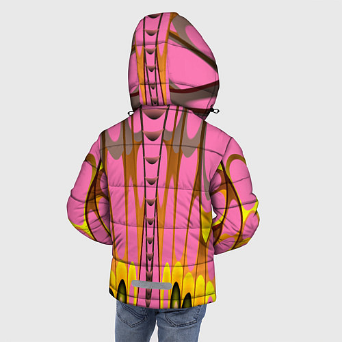 Зимняя куртка для мальчика Розовый бабочкин мотив / 3D-Черный – фото 4