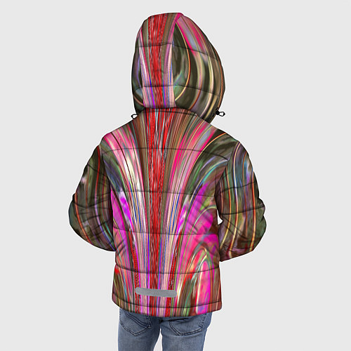 Зимняя куртка для мальчика Размытый узор с розовыми и серыми тонами / 3D-Светло-серый – фото 4