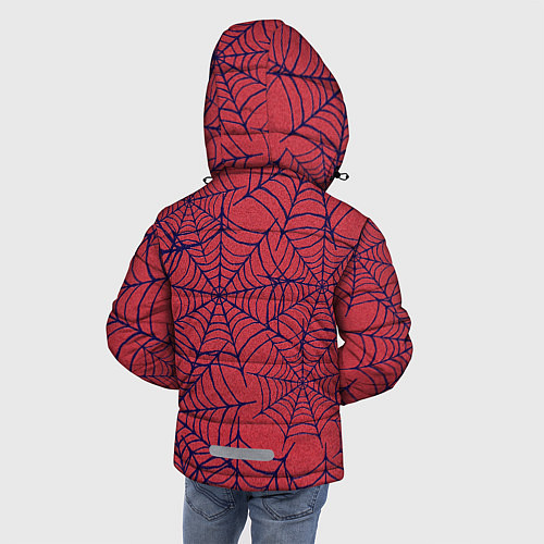 Зимняя куртка для мальчика Паутина красно-синий / 3D-Черный – фото 4