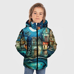 Куртка зимняя для мальчика Сказочные рыбовы в стиле фолк-арт», цвет: 3D-светло-серый — фото 2