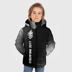 Куртка зимняя для мальчика Cyberpunk 2077 glitch на темном фоне: по-вертикали, цвет: 3D-черный — фото 2