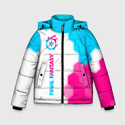 Куртка зимняя для мальчика Final Fantasy neon gradient style: по-вертикали, цвет: 3D-черный