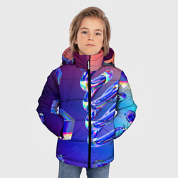 Куртка зимняя для мальчика Фигуры на градиенте, цвет: 3D-светло-серый — фото 2