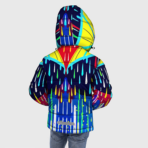 Зимняя куртка для мальчика Два зонтика под дождём - нейросеть / 3D-Черный – фото 4