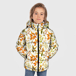 Куртка зимняя для мальчика Осенние листья и желуди, цвет: 3D-светло-серый — фото 2