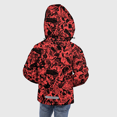 Зимняя куртка для мальчика Каменная текстура коралловый / 3D-Черный – фото 4