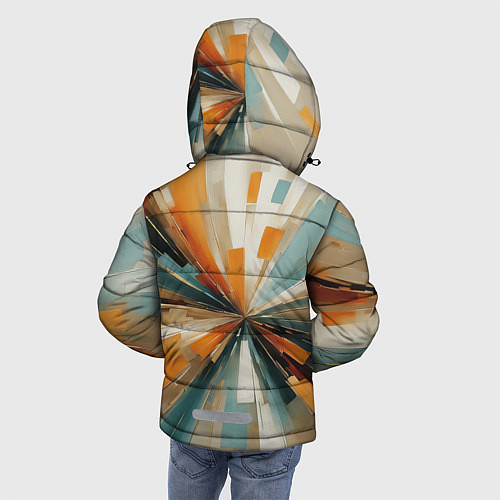 Зимняя куртка для мальчика Цветная абстракция - нейросеть / 3D-Черный – фото 4
