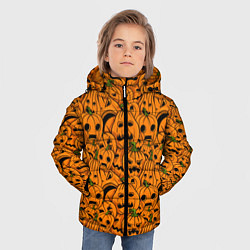 Куртка зимняя для мальчика Страшные тыквы, цвет: 3D-черный — фото 2