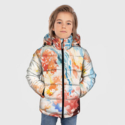 Куртка зимняя для мальчика Абстрактные контрастные волны, цвет: 3D-светло-серый — фото 2