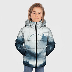 Куртка зимняя для мальчика Утренние горы, цвет: 3D-светло-серый — фото 2