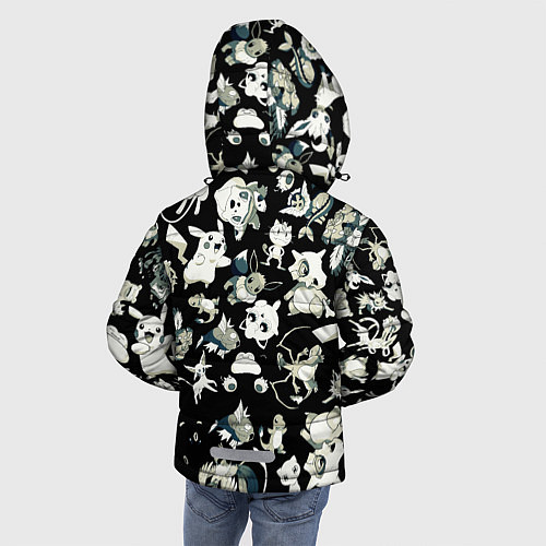 Зимняя куртка для мальчика Пикачу и сборник аниме покемонов / 3D-Черный – фото 4