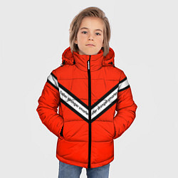 Куртка зимняя для мальчика Выше сильнее умнее по английски, цвет: 3D-красный — фото 2