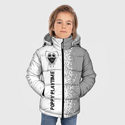 Куртка зимняя для мальчика Poppy Playtime glitch на светлом фоне: по-вертикал, цвет: 3D-черный — фото 2