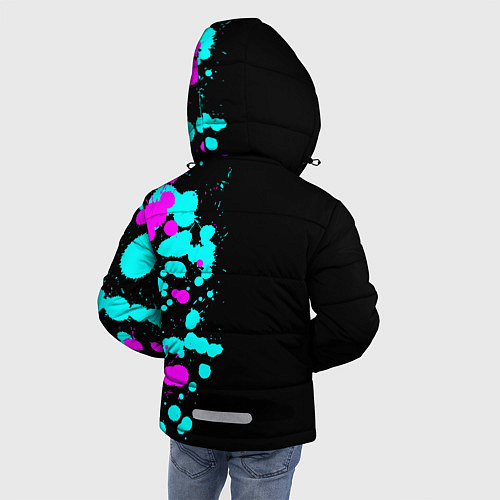 Зимняя куртка для мальчика Юлия и неоновый герб России: по-вертикали / 3D-Черный – фото 4