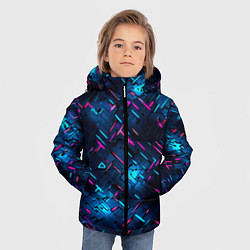 Куртка зимняя для мальчика Неоновая сталь cyberpunk, цвет: 3D-светло-серый — фото 2