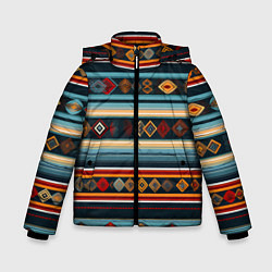 Зимняя куртка для мальчика Этнический орнамент в горизонтальную полоску