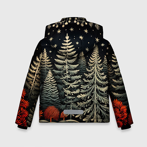 Зимняя куртка для мальчика Новогоднее настроение лес / 3D-Светло-серый – фото 2