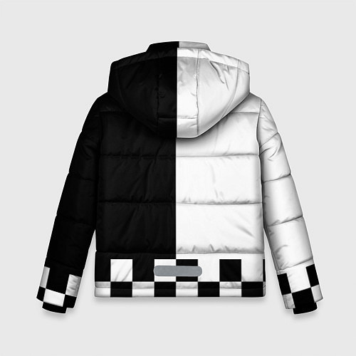 Зимняя куртка для мальчика Шахматный конь / 3D-Светло-серый – фото 2