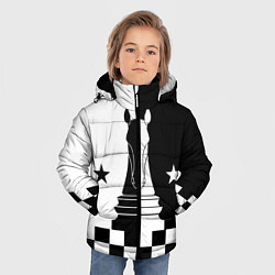 Куртка зимняя для мальчика Шахматный конь, цвет: 3D-светло-серый — фото 2