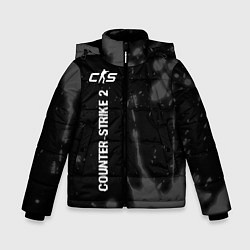 Куртка зимняя для мальчика Counter-Strike 2 glitch на темном фоне по-вертикал, цвет: 3D-черный