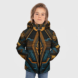 Куртка зимняя для мальчика Орнамент с ромбами в египетском стиле, цвет: 3D-красный — фото 2