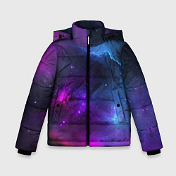 Зимняя куртка для мальчика Бескрайний космос фиолетовый