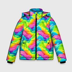 Зимняя куртка для мальчика Разноцветные облака из бумаги паттерн