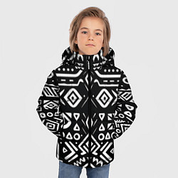 Куртка зимняя для мальчика Черно-белый абстрактный паттерн, цвет: 3D-светло-серый — фото 2