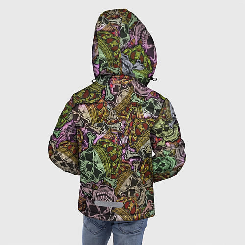 Зимняя куртка для мальчика Череп с короной паттерн / 3D-Черный – фото 4