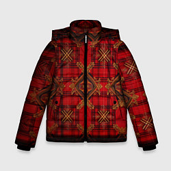 Зимняя куртка для мальчика Красная шотландская клетка royal stewart