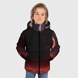 Куртка зимняя для мальчика Красно черная космическая планета, цвет: 3D-черный — фото 2