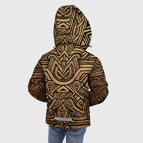 Зимняя куртка для мальчика Орнамент в стиле викингов / 3D-Черный – фото 4