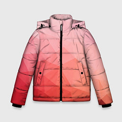 Зимняя куртка для мальчика Абстракция с градиентом полигональная