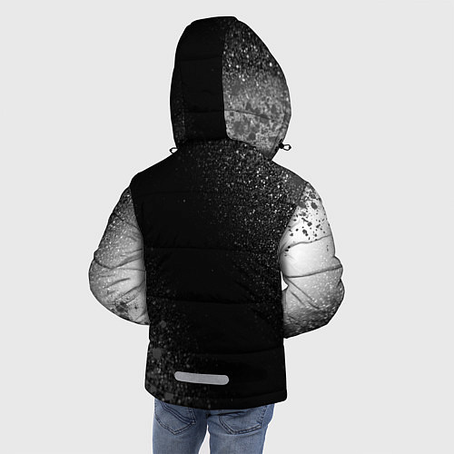 Зимняя куртка для мальчика Brawl Stars glitch на темном фоне вертикально / 3D-Черный – фото 4