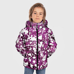 Куртка зимняя для мальчика Абстракция - круги на пурпурном, цвет: 3D-светло-серый — фото 2