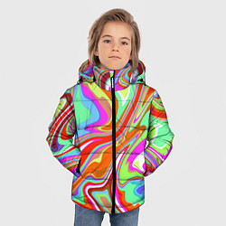 Куртка зимняя для мальчика Цветная плазменная абстракция, цвет: 3D-светло-серый — фото 2