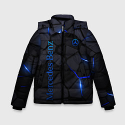 Куртка зимняя для мальчика Mercedes - плиты с эффектом свечения, цвет: 3D-черный
