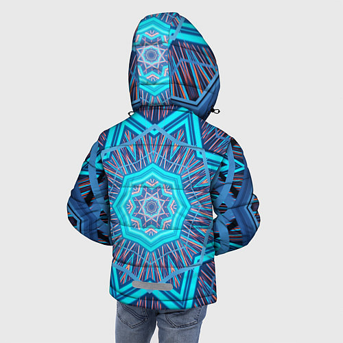 Зимняя куртка для мальчика Геометрический орнамент мандалы / 3D-Черный – фото 4